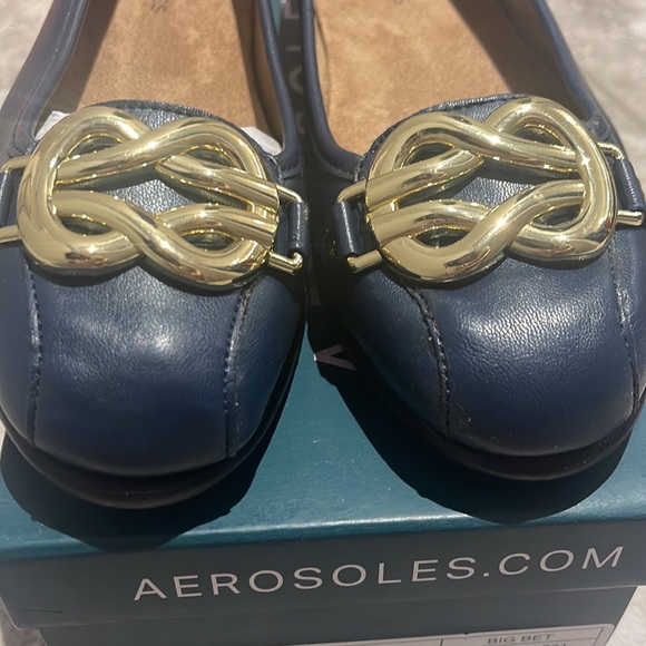 Aerosoles Big Bet Ballet Flat, Navy, Size 7 W - Picture 2 of 3